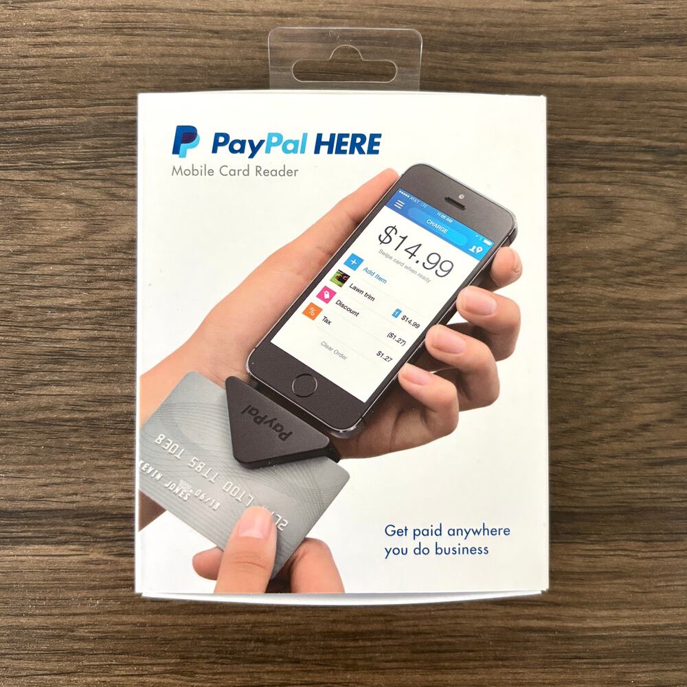 PayPal Here Triangular Aux Port Credit Card Reader with Original Box